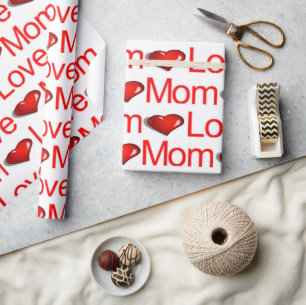 Valentinstag Wrapping Paper Liebe Mama Rote Herzen Geschenkpapier