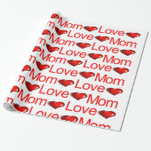Valentinstag Wrapping Paper Liebe Mama Rote Herzen Geschenkpapier (Ungerollt)