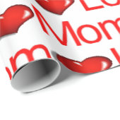 Valentinstag Wrapping Paper Liebe Mama Rote Herzen Geschenkpapier (Rolleneckpunkt)