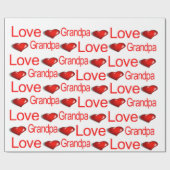 Valentinstag Wrapping Paper Liebe Opa Hearts Geschenkpapier (Flach)