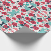 Valentinstag-Wrapping-Papier für Herz und Rose Geschenkpapier (Ecke)