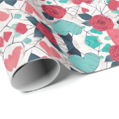 Valentinstag-Wrapping-Papier für Herz und Rose Geschenkpapier (Rolleneckpunkt)