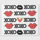 Valentinstag Wrapping Papier Xoxo Bird Herzen Geschenkpapier (Flach)