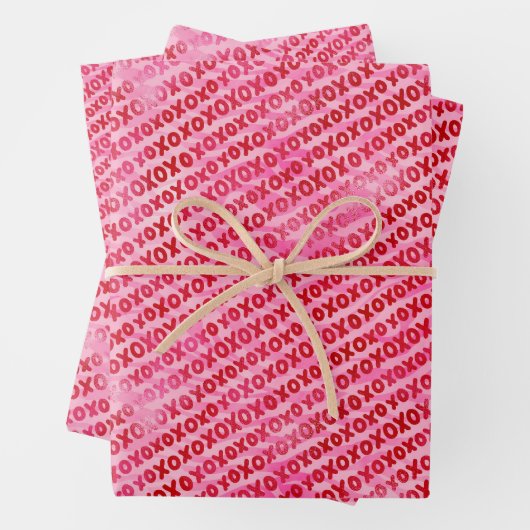 Valentinstag X und O Geschenkpapier Set (Beispiel)