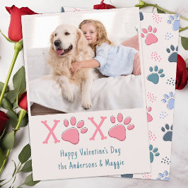 Valentinstag XOXO Blush Pastellpete Hund Foto Feiertagskarte