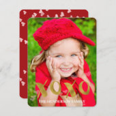 Valentinstag XOXO Fotokarte Feiertagskarte (Vorne/Hinten)