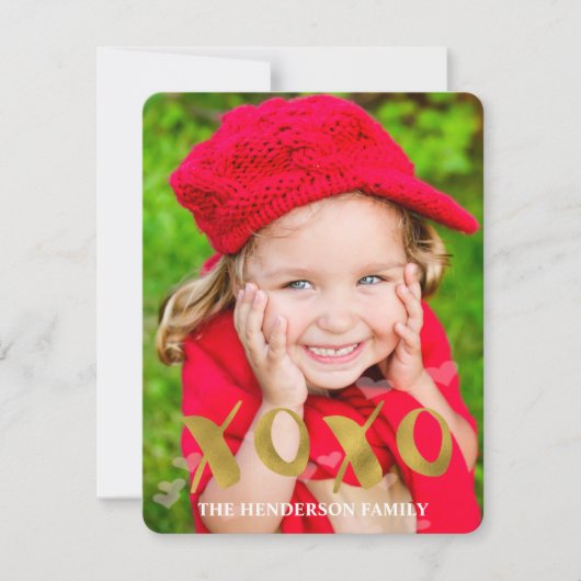 Valentinstag XOXO Fotokarte Feiertagskarte (Vorderseite)