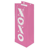 Valentinstag XOXO Geschenktüte Für Weinflaschen (Rückseite Schrägansicht)