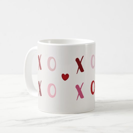 Valentinstag XOXO Kaffeetasse (Vorderseite Links)