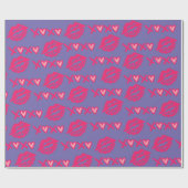 Valentinstag XOXO Kiss Red Wrapping Lila Geschenkpapier (Flach)