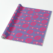 Valentinstag XOXO Kiss Red Wrapping Lila Geschenkpapier (Ungerollt)