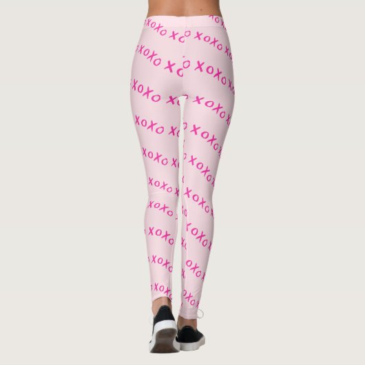Valentinstag XOXO Rosa Muster Galentin Leggings (Rückseite)