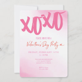 Valentinstag XOXO Rosa Party Einladung