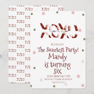 Valentinstag XOXO Umarmungen Küsse Konfetti-Party Einladung