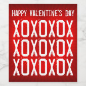 Valentinstag XOXOXOX Weinetikett (Einzelnes Label)