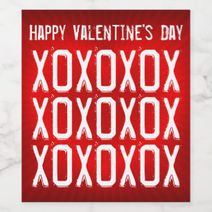 Valentinstag XOXOXOX Weinetikett