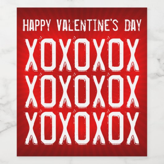 Valentinstag XOXOXOX Weinetikett (Einzelnes Label)