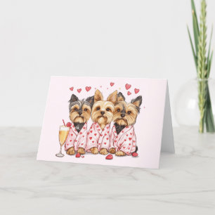 Valentinstag Yorkie Dogs Feiertagskarte
