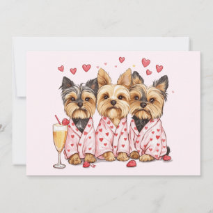 Valentinstag Yorkie Dogs Feiertagskarte
