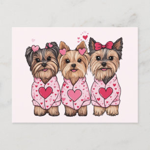 Valentinstag Yorkie Dogs Postkarte