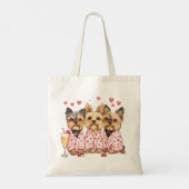 Valentinstag Yorkie Dogs Tragetasche (Rückseite)
