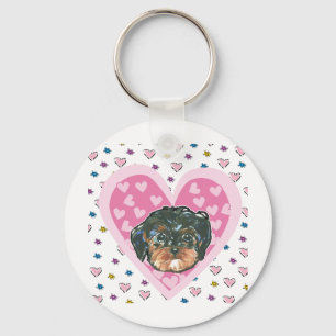 Valentinstag Yorkie Poo Schlüsselanhänger
