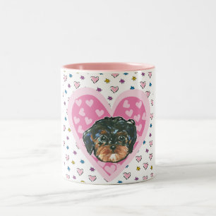 Valentinstag Yorkie Poo Zweifarbige Tasse