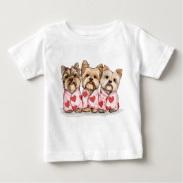 Valentinstag Yorkshire Terrier Dogs Baby T-shirt
