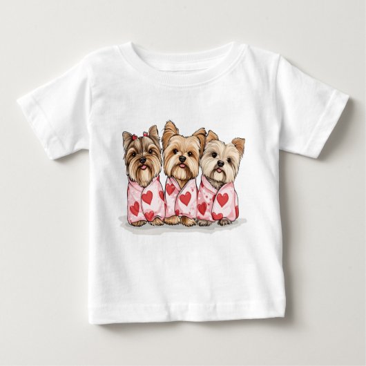 Valentinstag Yorkshire Terrier Dogs Baby T-shirt (Vorderseite)