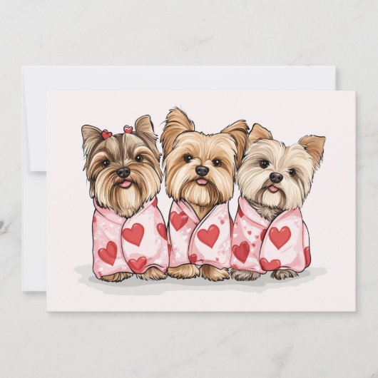 Valentinstag Yorkshire Terrier Dogs Feiertagskarte (Vorderseite)