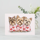 Valentinstag Yorkshire Terrier Dogs Feiertagskarte (Stehend Vorderseite)