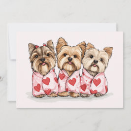 Valentinstag Yorkshire Terrier Dogs Feiertagskarte