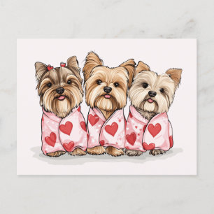 Valentinstag Yorkshire Terrier Dogs Feiertagspostkarte