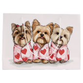 Valentinstag Yorkshire Terrier Dogs Große Geschenktüte (Rückseite)