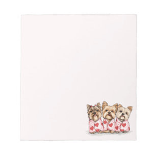 Valentinstag Yorkshire Terrier Dogs Notizblock