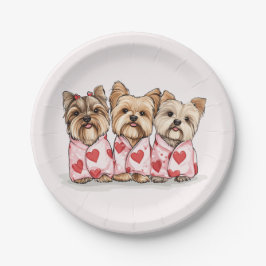 Valentinstag Yorkshire Terrier Dogs Pappteller