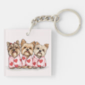 Valentinstag Yorkshire Terrier Dogs Schlüsselanhänger (Rückseite)