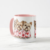 Valentinstag Yorkshire Terrier Dogs Tasse (Vorderseite Links)