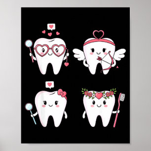 Valentinstag Zahnarzt Zahn lustig zahnärztlich Fra Poster