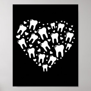 Valentinstag Zahnarzt Zahnarzthelferin Herz Auch Poster