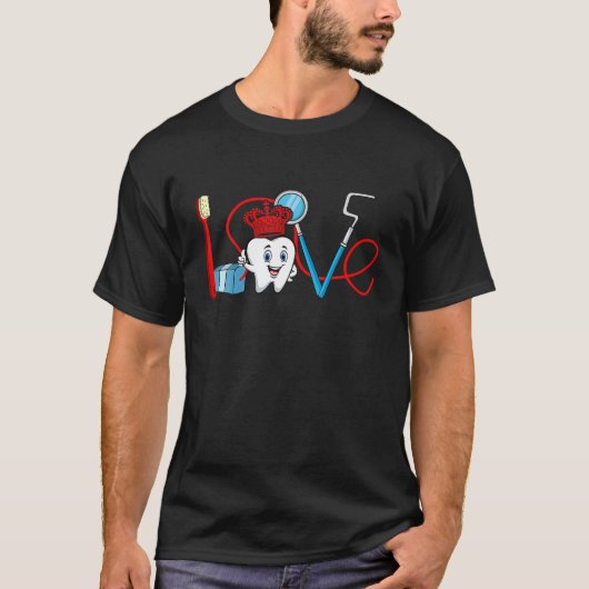 Valentinstag Zahnhygienischer Liebe Zahnarzt Ortho T-Shirt (Vorderseite)