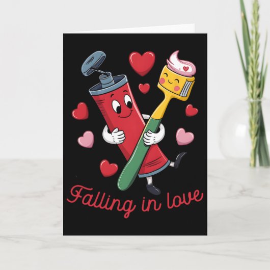 Valentinstag Zahnpasta Liebe Zahnbürsten Verlieben Karte (Vorderseite)