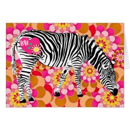 Valentinstag-Zebra mit modischen Vintage-Blumen