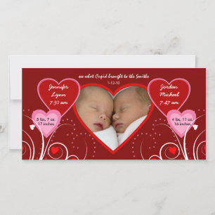 Valentinstag - Zehn-Baby-Ankündigung Feiertagskarte