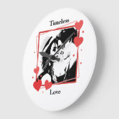 Valentinstag Zeitlose Liebe Hörrahmen Wand Große Wanduhr (Winkel)