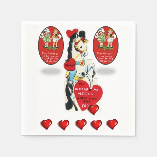 Valentinstag Zeitung Napkins Serviette (Vorderseite)