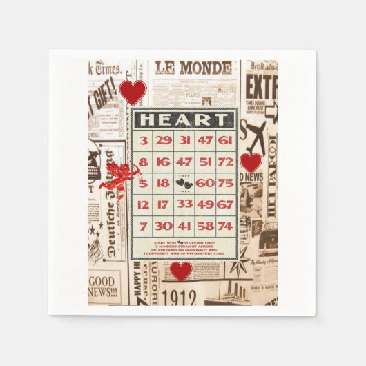 Valentinstag Zeitung Napkins Serviette (Vorderseite)