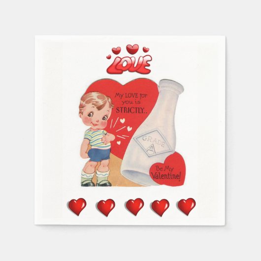 Valentinstag Zeitung Napkins Serviette (Vorderseite)