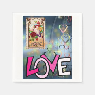 Valentinstag Zeitung Napkins Serviette