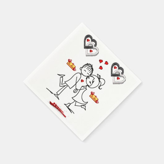 Valentinstag Zeitung Napkins Serviette (Ecke)